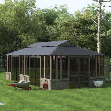2026 28 Ft. W x 15.5 FT. D Solid Wood Patio Gazebo