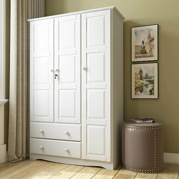 2026 100% Solid Wood Grand Wardrobe Armoire - Mocha