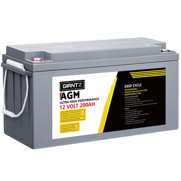 2026 AGM Deep Cycle Battery 12V 200Ah Box Portable Solar Caravan Camping
