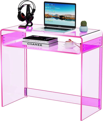 2026 Acrylic Desk Laptop Workstation Study Table Home Office Console Table Entrance Tables Decor (Green)