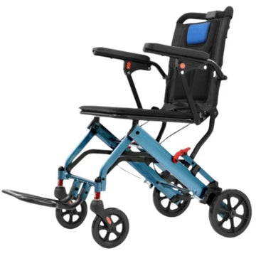 2026 Ultra-Light Portable Folding Wheelchair, Travel-Friendly with Handbrake, 220 lbs Capacity, Ideal for Elderly & Children, 34.2x32.6 Unfolded Dimensions