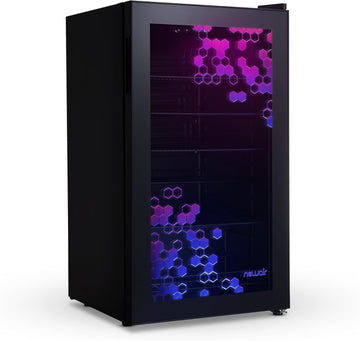 2026 Beverage Refrigerator Cooler | 126 Cans Free Standing with Right Hinge Glass Door | Mini Fridge Beverage Organizer Perfect For Beer, Wine, Soda, And Cooler Drinks