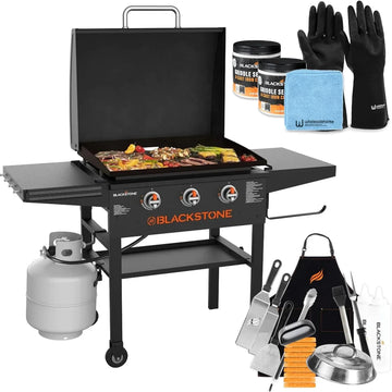 2026 28 Inch Griddle 2080 with Hood XL Griddle Original 3-Burner Outdoor Flat Top Grill, with Griddle Accessories, Seasoning, and Gloves and Cloth