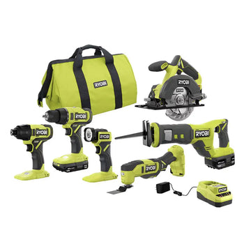 2026 ONE+ 18V Cordless 6-Tool Combo Kit with Drill, Impact Driver, Saw, Multi-Tool & LED Light