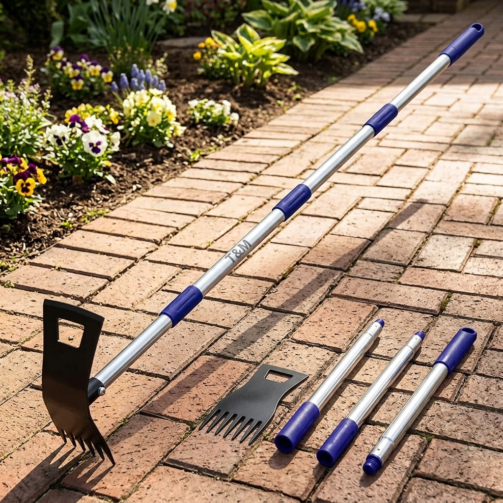 long handle hoe and weed rake